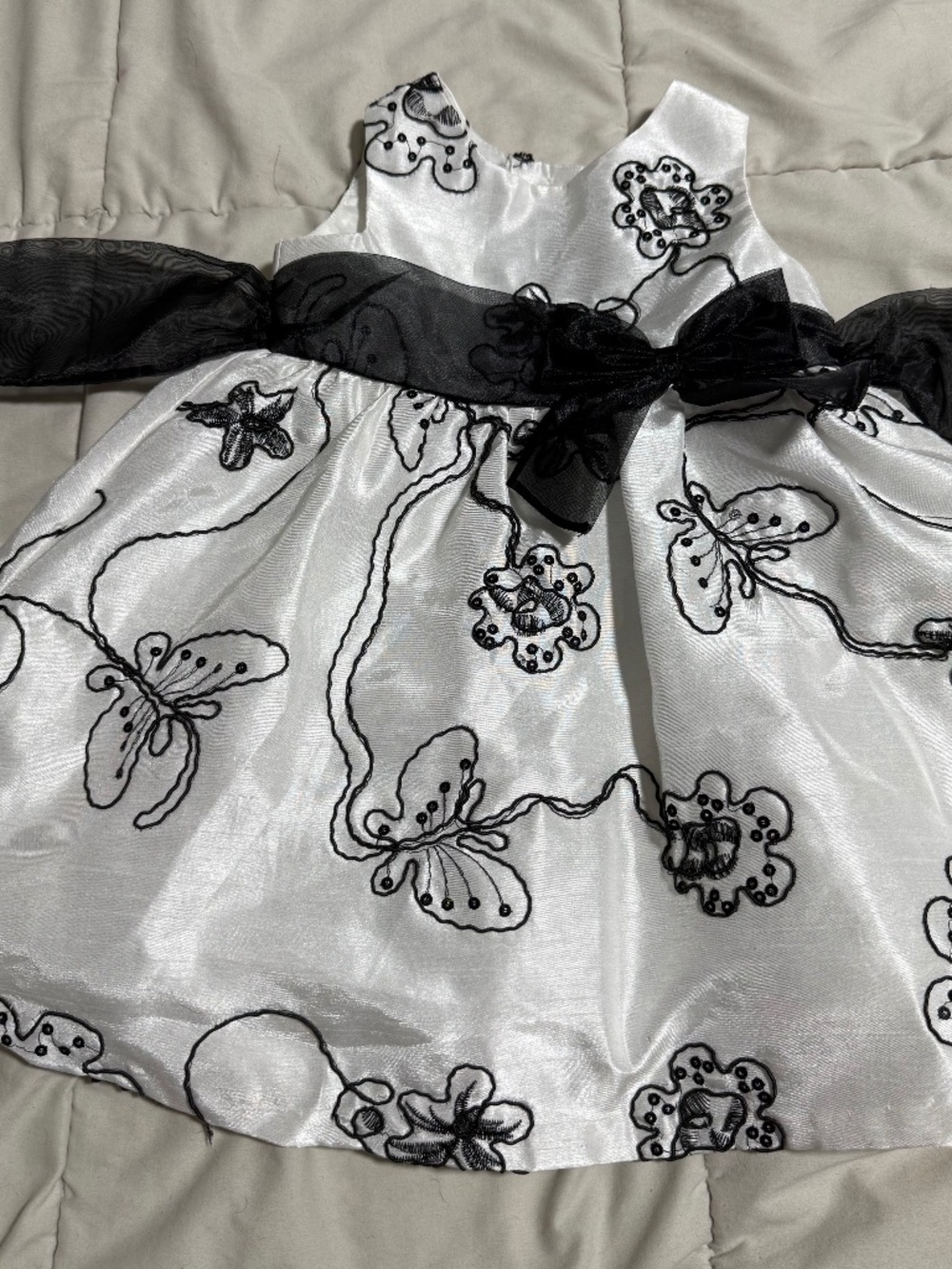 Black and White Butterfly Bow Formal Dress 18 Month Rare Editions
